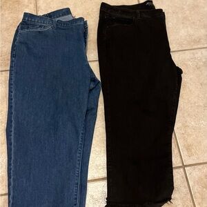 Jennifer Lopez,capris jeans, 18W black, Catherines capri jeans, 18W blue, used